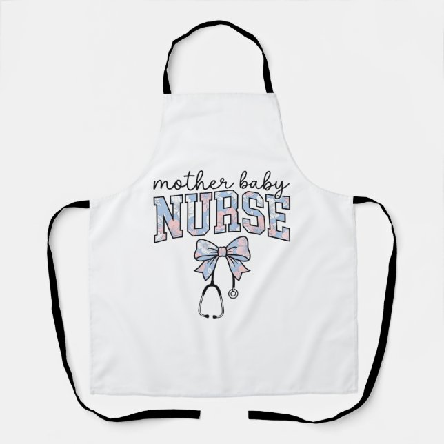 Tablier Infirmière Mère Bébé Chemise à Nœud Floral Design_ (Recto)