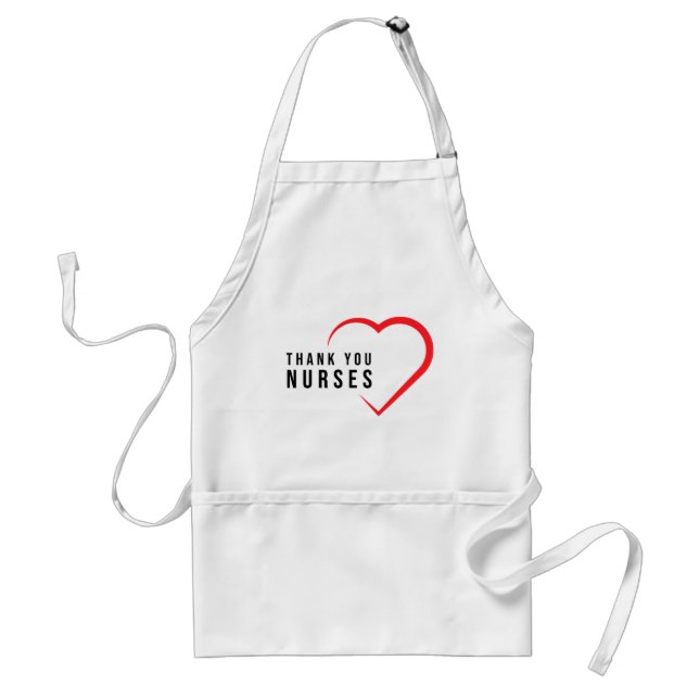 Tablier Infirmières Mercis | Coeur rouge (Devant)