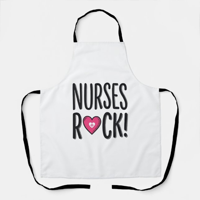 Tablier Infirmières Rock Design Vectoriel de Cœur d'Infirm (Recto)