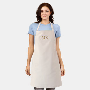 Tablier Initiales du monogramme d'or rose vif personnalis
