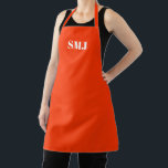 Tablier Initiales monogramme personnalisées modernes néon<br><div class="desc">Mosaïque personnalisée moderne initiales neon orange blanc Apron. lettres blanches, arrière - plan rose clair. vous pouvez choisir votre couleur de sangle. grand cadeau pour maman, amis et vous-même! Design moderne, minimaliste, simple et élégant. Idéal pour cuisiniers, chefs, poteries, céramiques, artisanat, travail, cuisine, boulangerie, barbecue, grill, mais aussi pour les...</div>