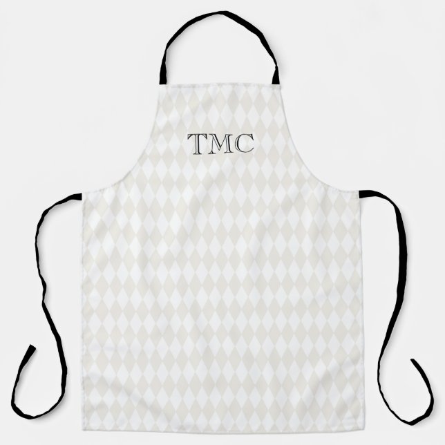 Tablier INITIALES Monogrammes Classiques Arlequin Diamants (Recto)