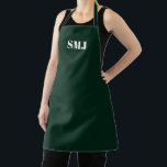 Tablier Initiales monographiques personnalisées modernes v<br><div class="desc">Mosaïque personnalisée moderne initiales vert foncé blanc Apron. lettres blanches, rose clair arrière - plan. vous pouvez choisir votre couleur de sangle. grand cadeau pour maman, amis et vous-même! Design moderne, minimaliste, simple et élégant. Idéal pour cuisiniers, chefs, poteries, céramiques, artisanat, travail, cuisine, boulangerie, barbecue, grill, mais aussi pour les...</div>