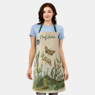 Tablier Insectes de jardin vintage, papillons, chenilles