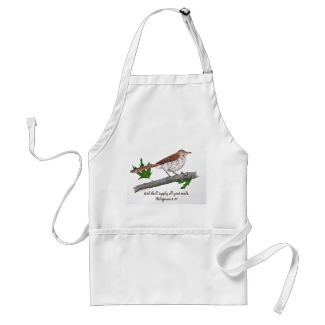 Tablier inspiré Brown Thrasher (Devant)