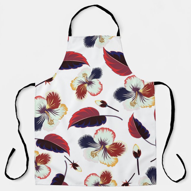 Tablier Intersecter courbe élégant flux d'hibiscus stylisé (Recto)