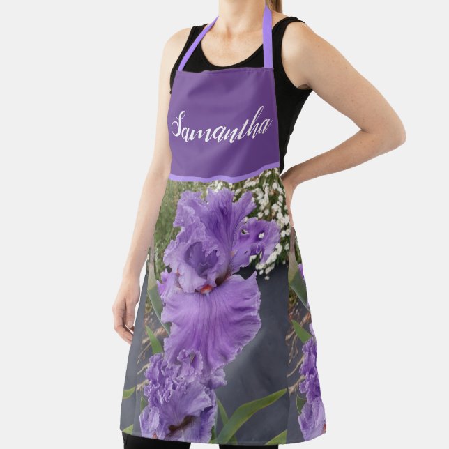Tablier Iris Fleurs Fleurs Violet Lavande Lilac Apron (Insitu)