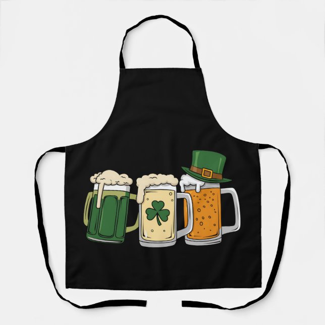 Tablier Irish Beer Irlande Drapeau St Patrick's Day Shamro (Recto)