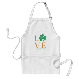 Tablier Irish Love Shamrock Green et Orange Custom