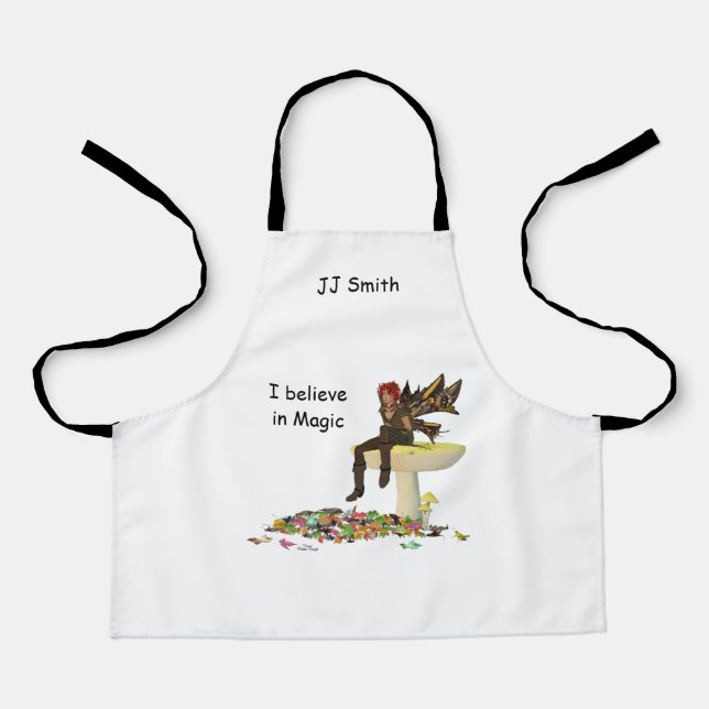 Tablier Irlandais Fée Garçon Sur Champignons Enfants Apron (Recto)