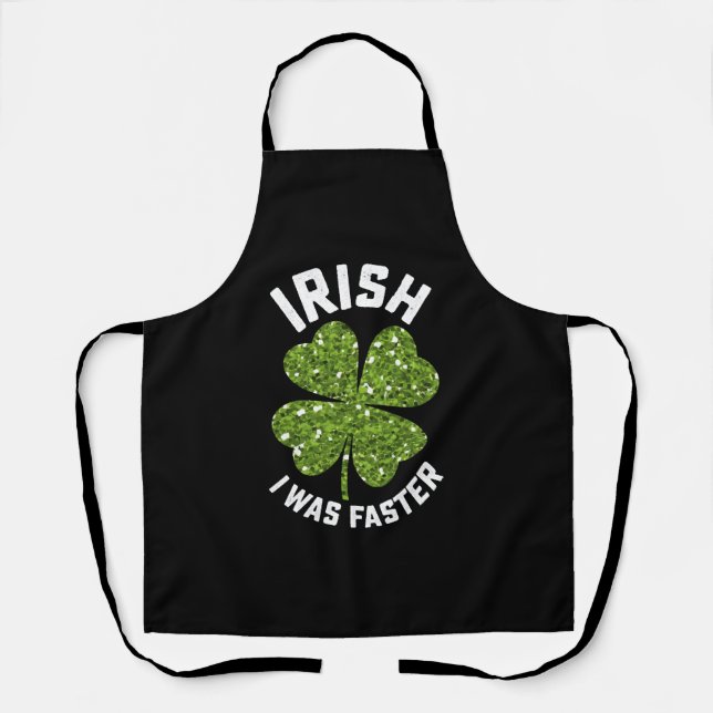Tablier Irlandais J'Étais Plus Rapide Courir Course St Pat (Recto)