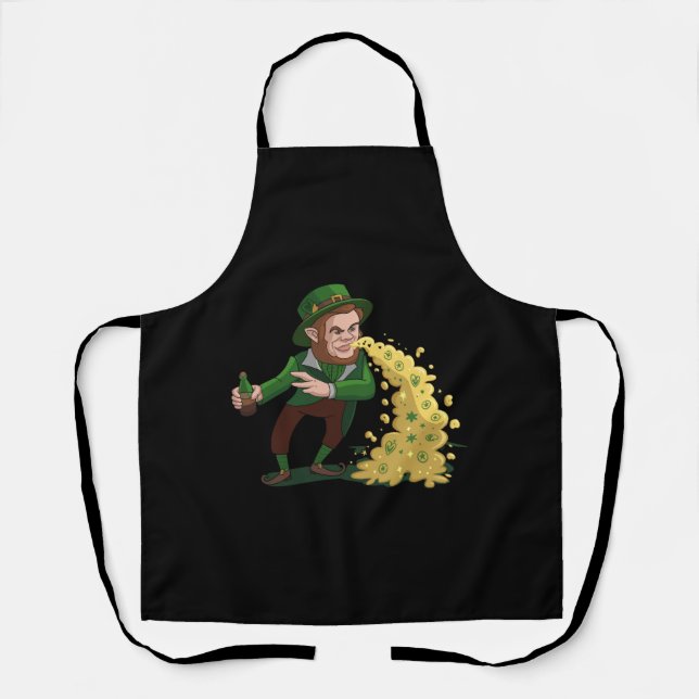 Tablier Irlandais Leprechaun Jetant Des Cookies Chanceux D (Recto)