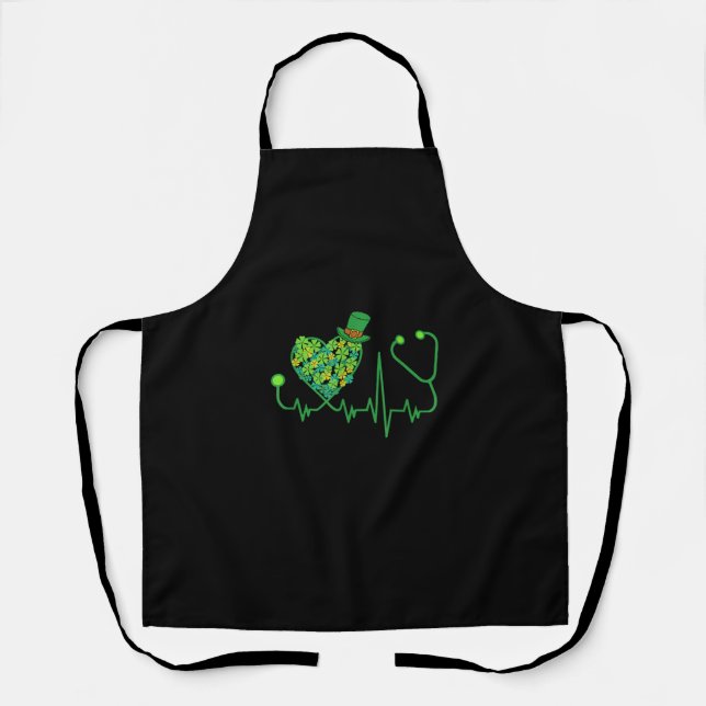 Tablier Irlandais Nurse Jour de la Saint Patrick Tee Steth (Recto)