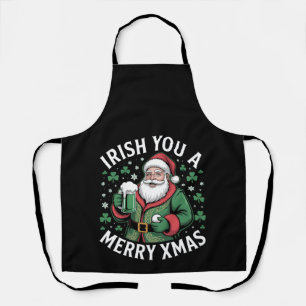 Tablier Irlandais Vous Un Joyeux Noël Père Noël Bière Trèf