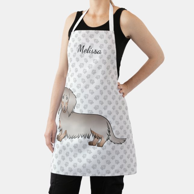 Tablier Isabella et Tan Longue Chevelure Chien Dachshund & (Insitu)