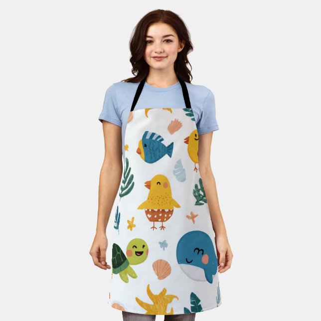 Tablier Island Flow All-Over Print Apron Gift (Porté)