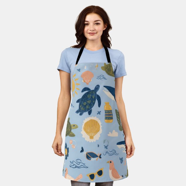 Tablier Island Life All-Over Print Apron Gift (Porté)