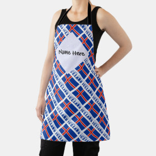 Tablier Islande et drapeau islandais personnalisé en mosaï