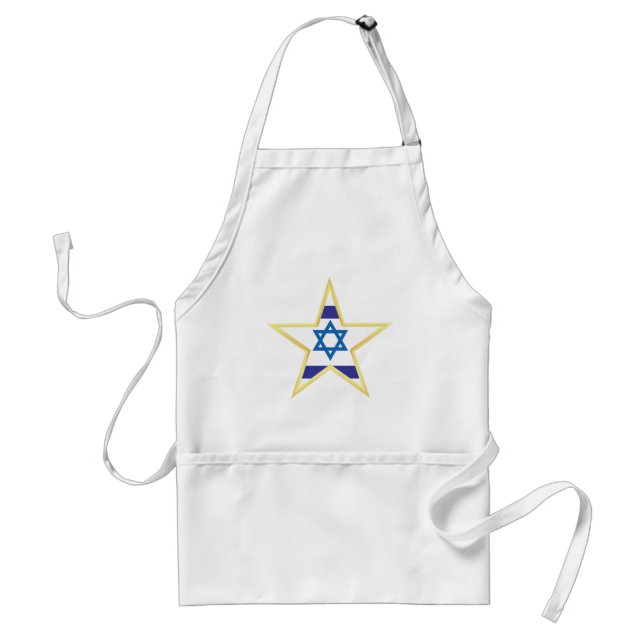 Tablier Israeli Flag Star of David Gold Trimmed (Devant)