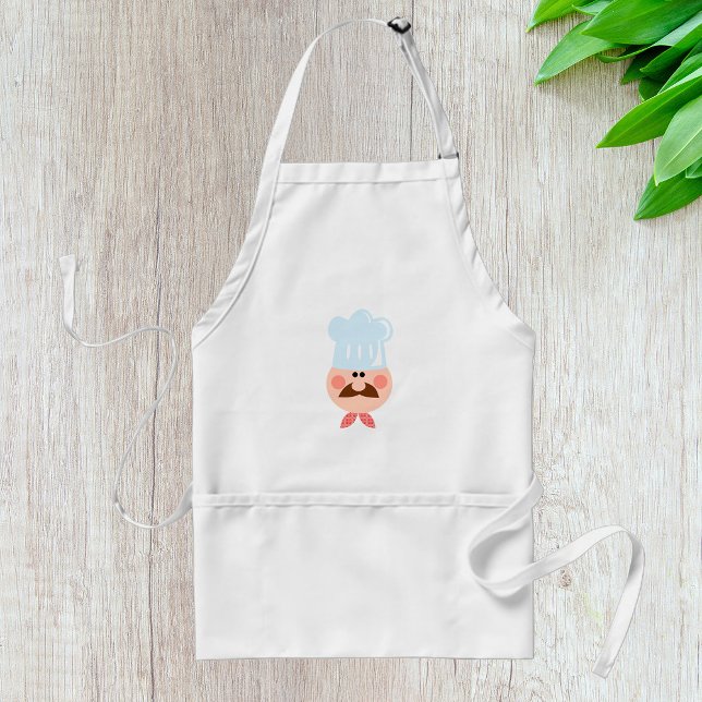 Tablier Italian Chef Face with Mustache and Hat (Créateur téléchargé)