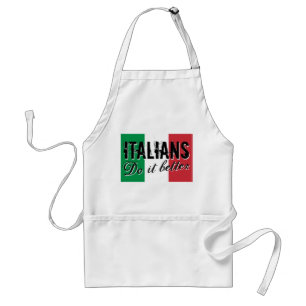 Tablier Italians do it better short white cooking apron