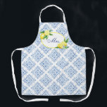 Tablier Italien Positano Toscane Carrelage bleu citron Mme<br><div class="desc">Italien Positano Toscane Carrelage bleu citron Mme apron. Modifiez le texte à n'importe quoi.</div>