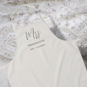 Tablier Ivory "Mrs" Mariage Robe Protector Apron