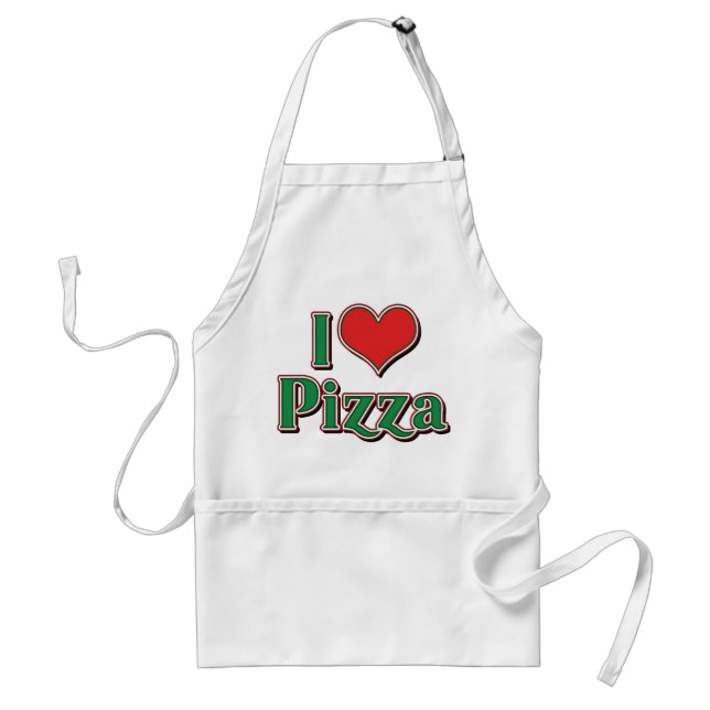 Tablier J'adore la pizza au cœur (Devant)