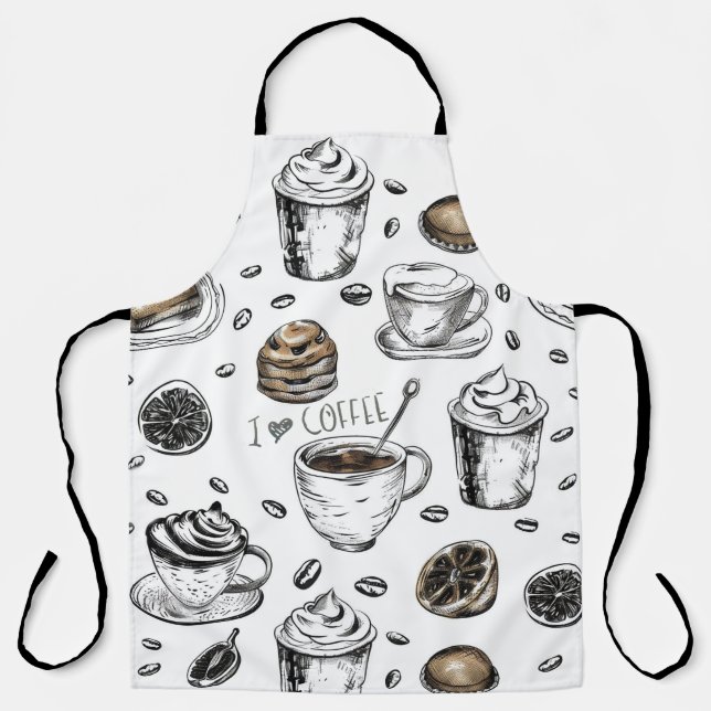 Tablier J'adore le Café - Cadeau Mignon pour Baris (Recto)