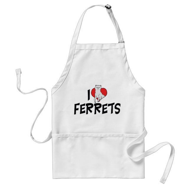 Tablier J'adore les furets à coeur - Amateur de furets (Devant)