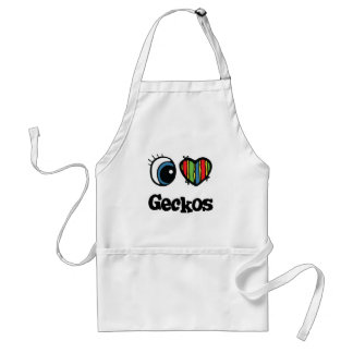 Tablier J'adore (♥) les geckos