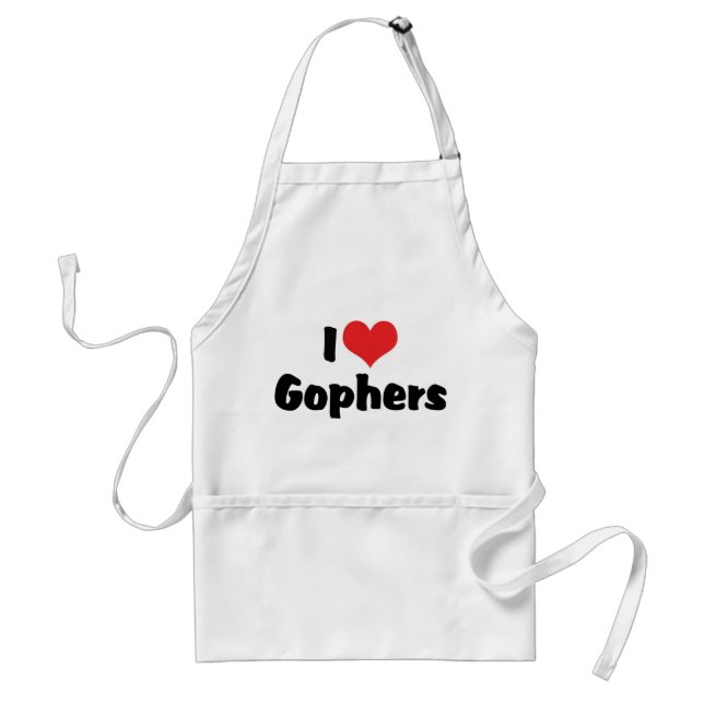 Tablier J'adore les gophers de cœur (Devant)
