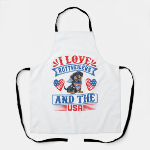 Tablier J'adore les Rottweilers et les États-Unis