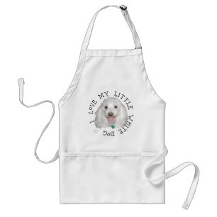 Tablier J'adore mon petit chien blanc (sauvetage)