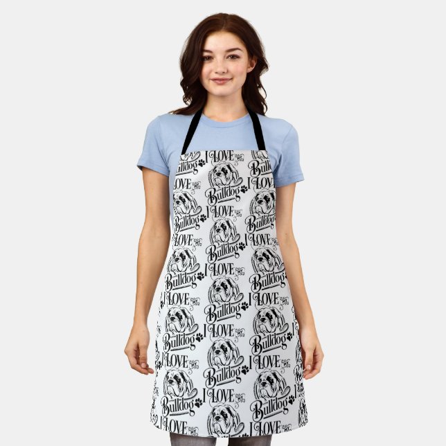 Tablier J'adore My Bull Dog Apron (Porté)