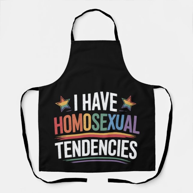 Tablier J'ai des tendances homosexuelles Fierté LGBTQ Arc- (Recto)