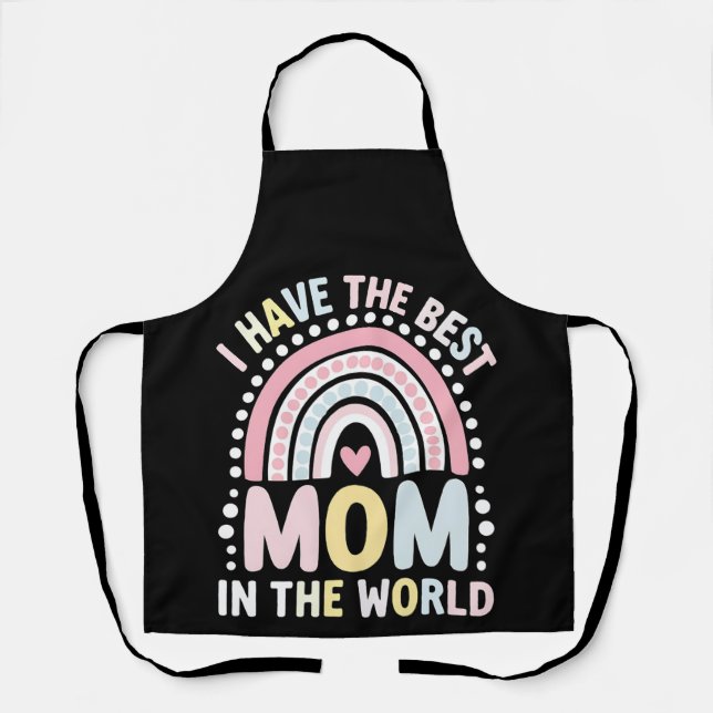 Tablier J'ai la meilleure maman du monde Boho Rainbow (Recto)