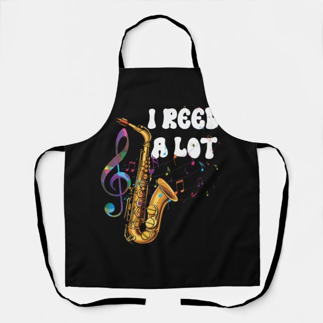 Tablier J'Ai Lu Beaucoup Saxophone Tenor Saxophoniste Joue (Recto)