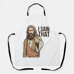 Tablier J'ai vu ce pointage religieux vintage gravure Sh