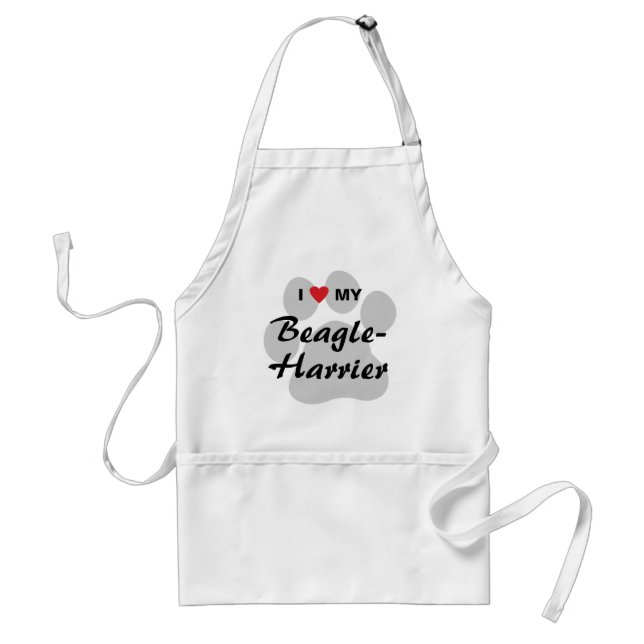 Tablier J'aime (coeur) mon Beagle-Harrier (Devant)