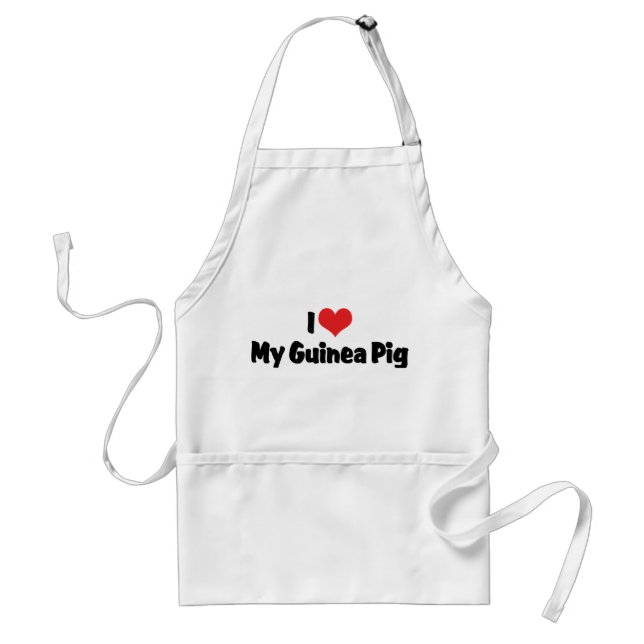 Tablier J'aime cœur mon cochon d'Inde (Devant)