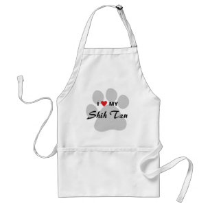 Tablier J'aime (coeur) mon Shih Tzu Pawprint