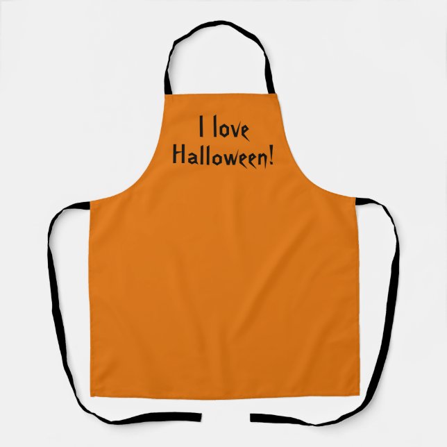 Tablier J'Aime Halloween Orange Apron (Recto)