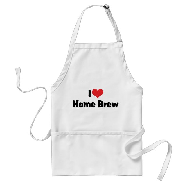 Tablier J'aime Heart Home Brew - Amateur de Bière (Devant)
