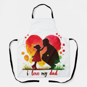 Tablier J'aime la fille de papa père père fille père amour