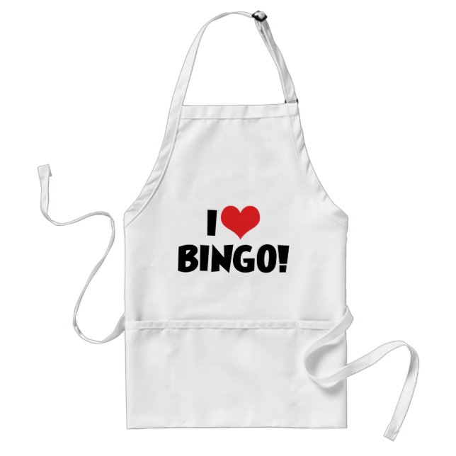 Tablier J'Aime Le Bingo Coeur ! - Amateurs de bingo (Devant)
