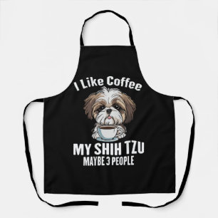 Tablier J'aime le café, mon Shih Tzu et peut-être 3 person