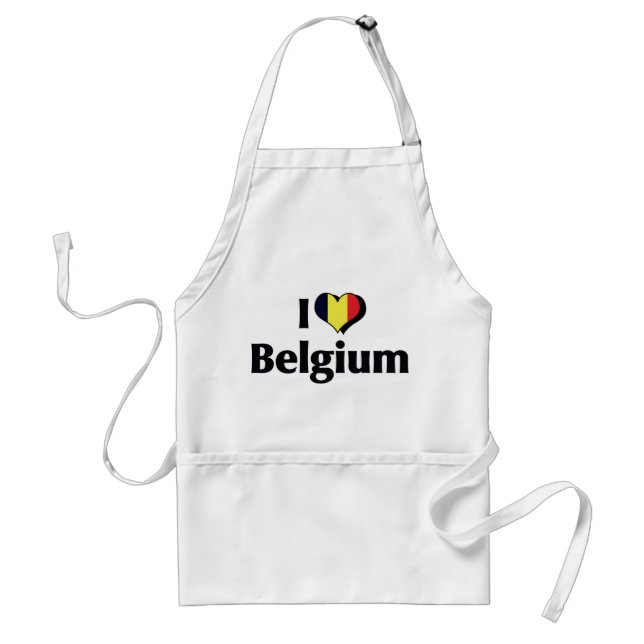Tablier J'aime le drapeau de la Belgique (Devant)