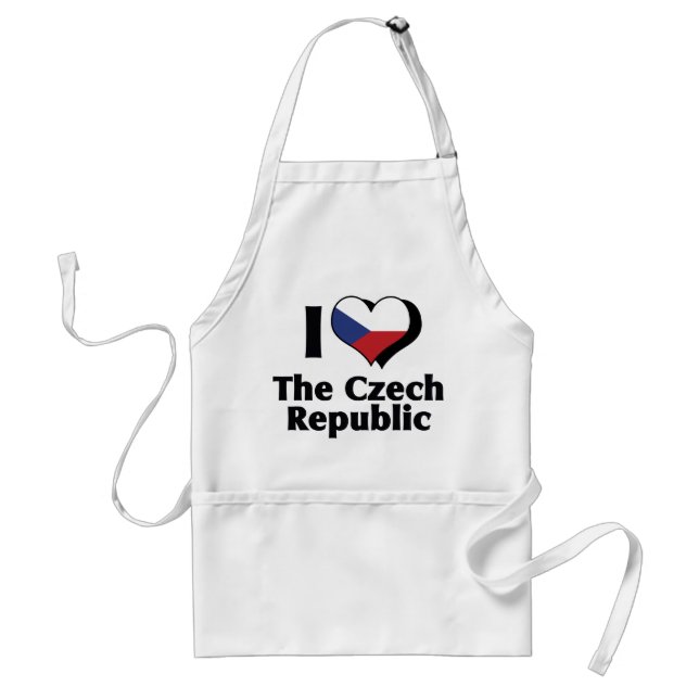 Tablier J'aime le drapeau de la République tchèque (Devant)