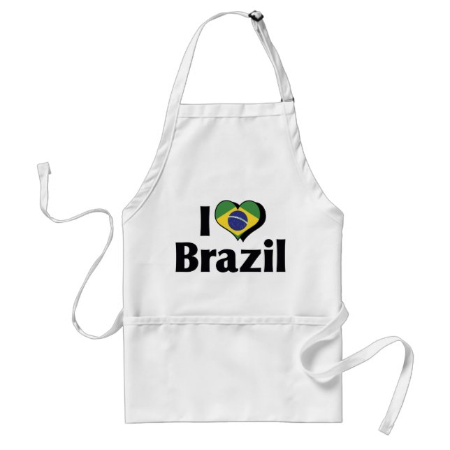 Tablier J'aime le drapeau du Brésil (Devant)